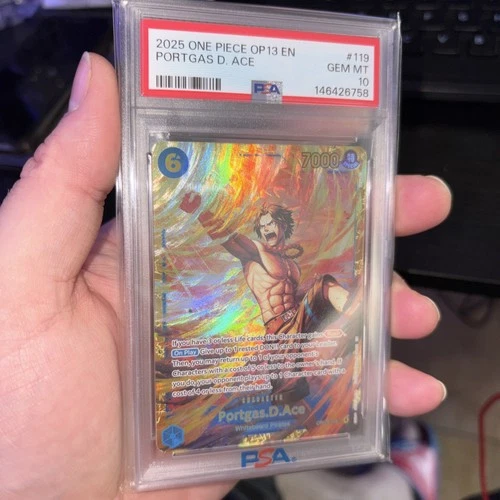 Portgas.D.Ace (119) OP13-119 SEC Carrying On His Will Foil PSA 10 GEM 🔥