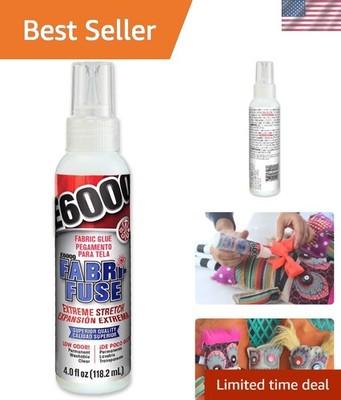 Versatile 4 Oz Fabri-Fuse Adhesive - Clear & Odorless for Fabric, Wood, and More