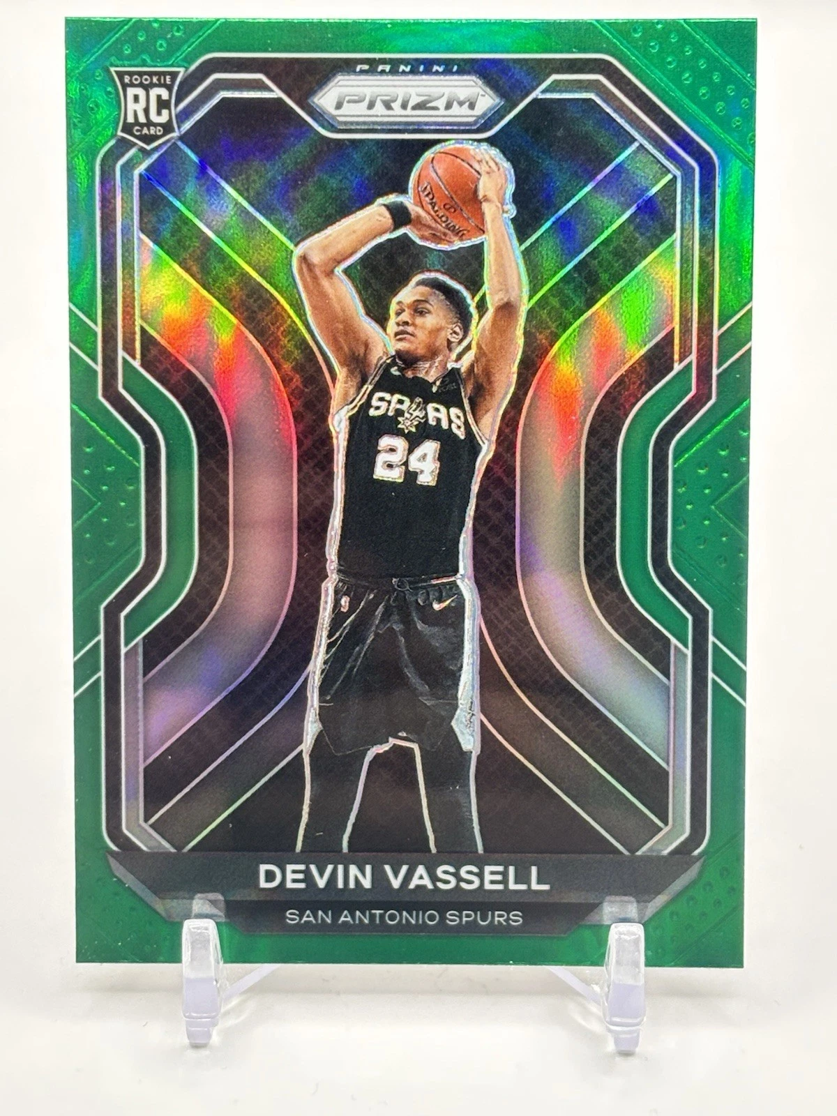2020-21 Prizm Devin Vassell Rookie RC Green Prizm #252 Spurs