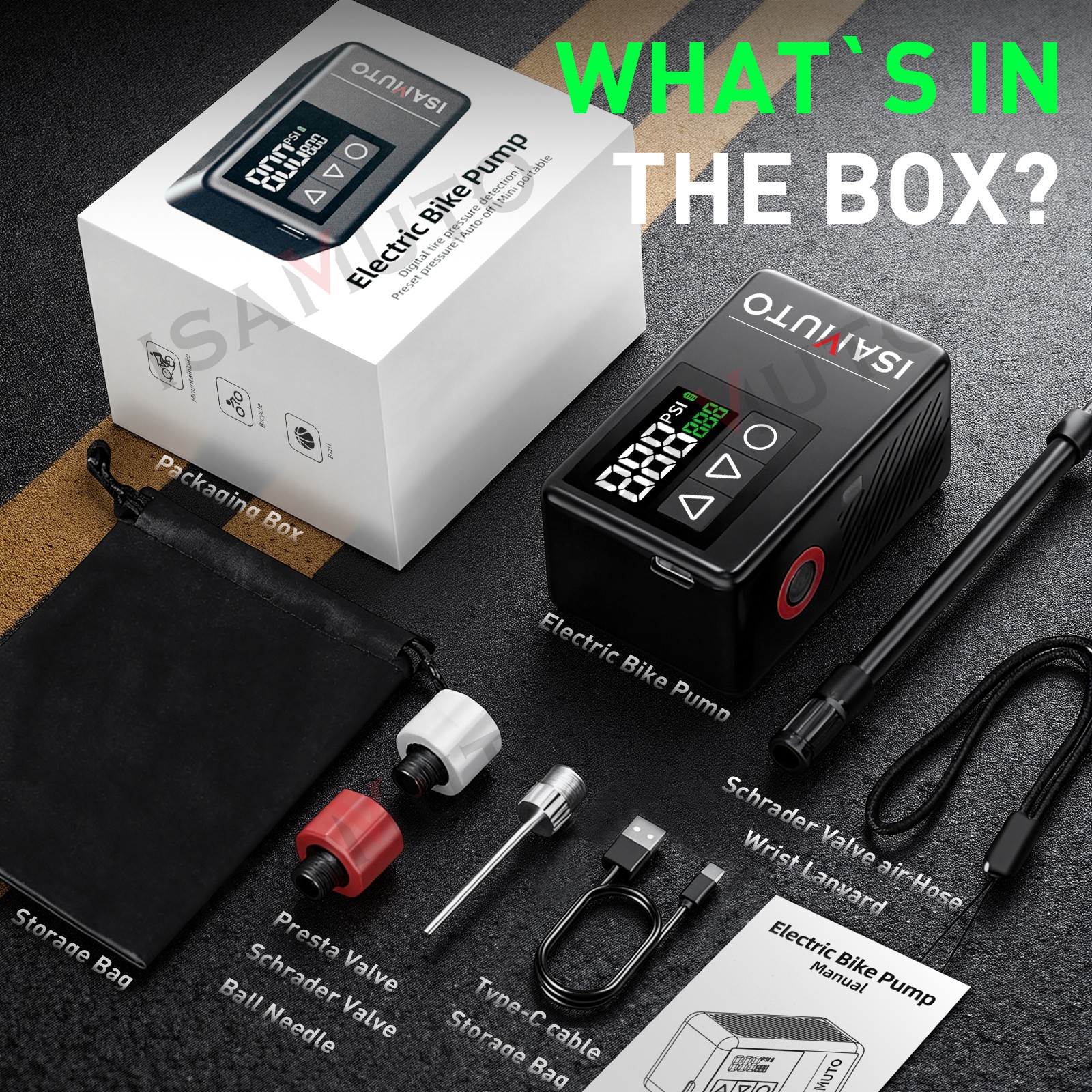 Electronic MINI Portable Bicycle Tire Pump 120 PSI Fast Inflation Bike Air Pump