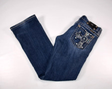 Miss Me Womens Boot Cut Denim Jeans Womens 28 Embellished Inseam 30.5" Waist 30"