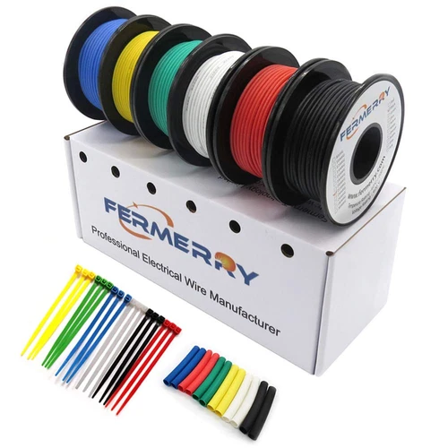 16 AWG Stranded Wire Spool 5Ft Each 6 Colors Flexible 16 Gauge Silicone Hook up - Picture 1 of 12