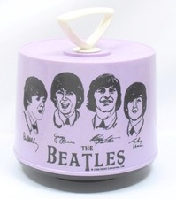 Vintage 1966 The Beatles Lavender Disk Go Case 45 Record Holder NEMS NICE
