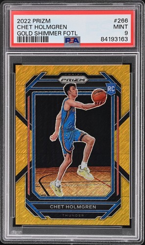CHET HOLMGREN 2022-23 PANINI PRIZM ROOKIE RC GOLD SHIMMER PRIZM FOTL 10/10 PSA 9