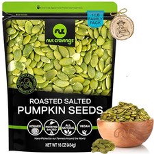 NUT CRAVINGS - Roasted & Salted Pumpkin Seeds, Pepitas, No Shell (16oz - 1 LB) P 18.96 per gallon
