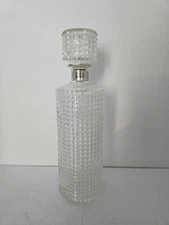 Vintage Four Roses Quart Whiskey Decanter Liquor Bottle Diamond Point 12"