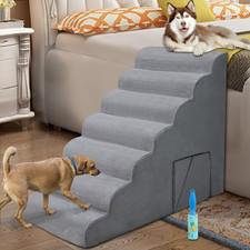 7-Step Dog Stairs for Bed 30-36" H, Dog Steps for High Bed, Pet Steps for Small,