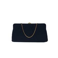 Vintage 1950's Bobbie Jerome Black Satin Evening Bag Clutch