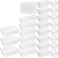 Schubladen Organizer Set 25-Teilig Transparente BehäLter Platzsparend KüChe Z...