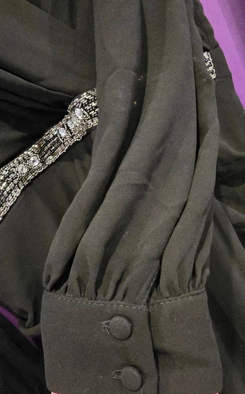 River Island Black Embellished Wrap Dress – Size 18 image 4
