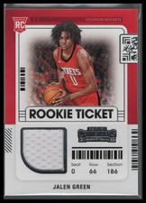 2021-22 Panini Contenders Jalen Green Rookie Ticket Patch #RTS-JGR Rockets