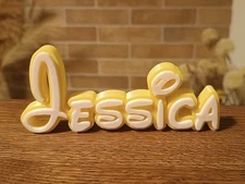 10 CUSTOM PERSONALIZE DISNEY NAME PLATE SIGN CUSTOM DOOR TAG WALL BEDROOM YELLOW