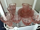 1930's Pink Depression Glass Mixed Set