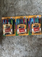 Lot of 3 BIC Cristal Xtra BOLD Ballpoint Pens 24 Pack Assorted Colors 1.6mm New