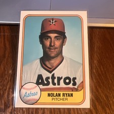 Nolan Ryan 1981 Fleer Baseball #57 Astros HOF NM Range Houston Astros