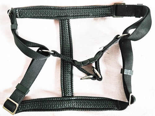 Dog Walking Harness Large Dog Black Padded Belts Black Buckle Snaps