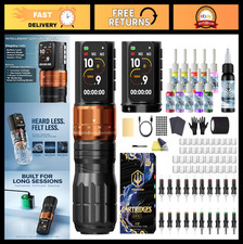 Wireless Tattoo Gun Kit - Pen Style, 20 Cartridges, 2 Batteries, 7 Stroke Settin