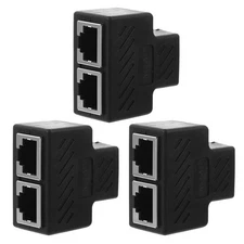 3 Pcs Extra Ethernet Ports for Router Splitter Adapter Cable Extender