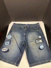 VTG Y2K Southpole Men s Denim Baggy Patchwork Jorts Hip Hop Sz40 Stains Look