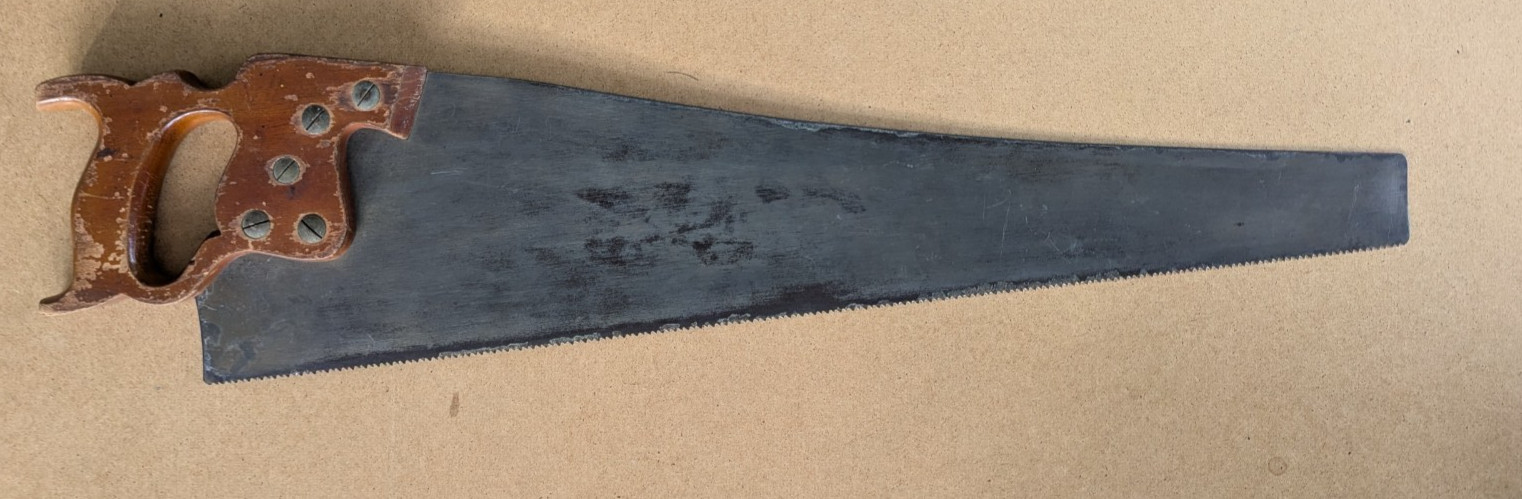 Vintage Disston D8 Wood Handsaw 26" Cut Saw