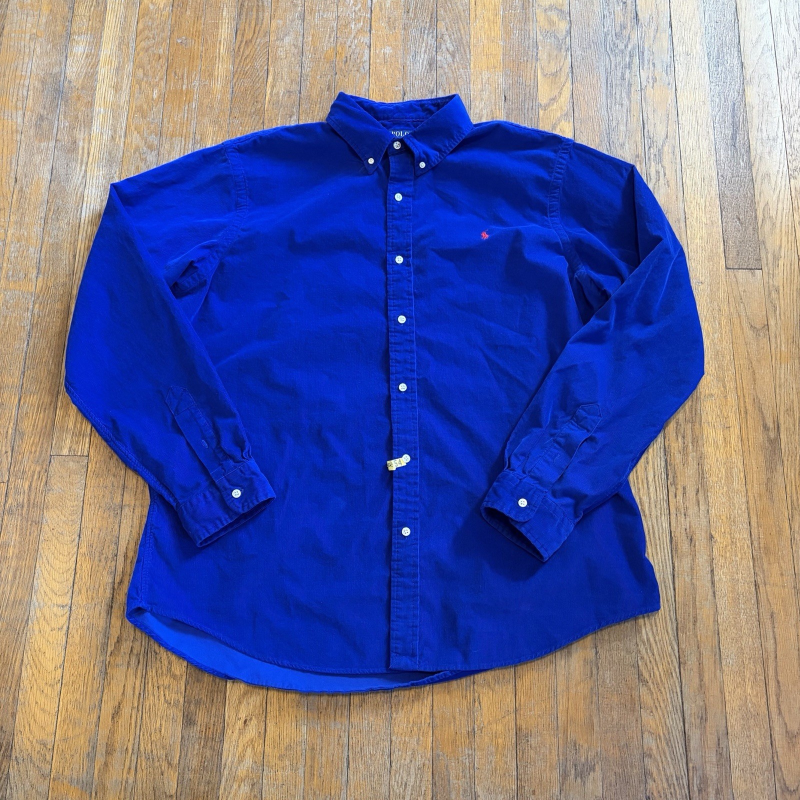Polo Ralph Lauren Classic Fit Corduroy Button Down Shirt Men Size 2XL Blue
