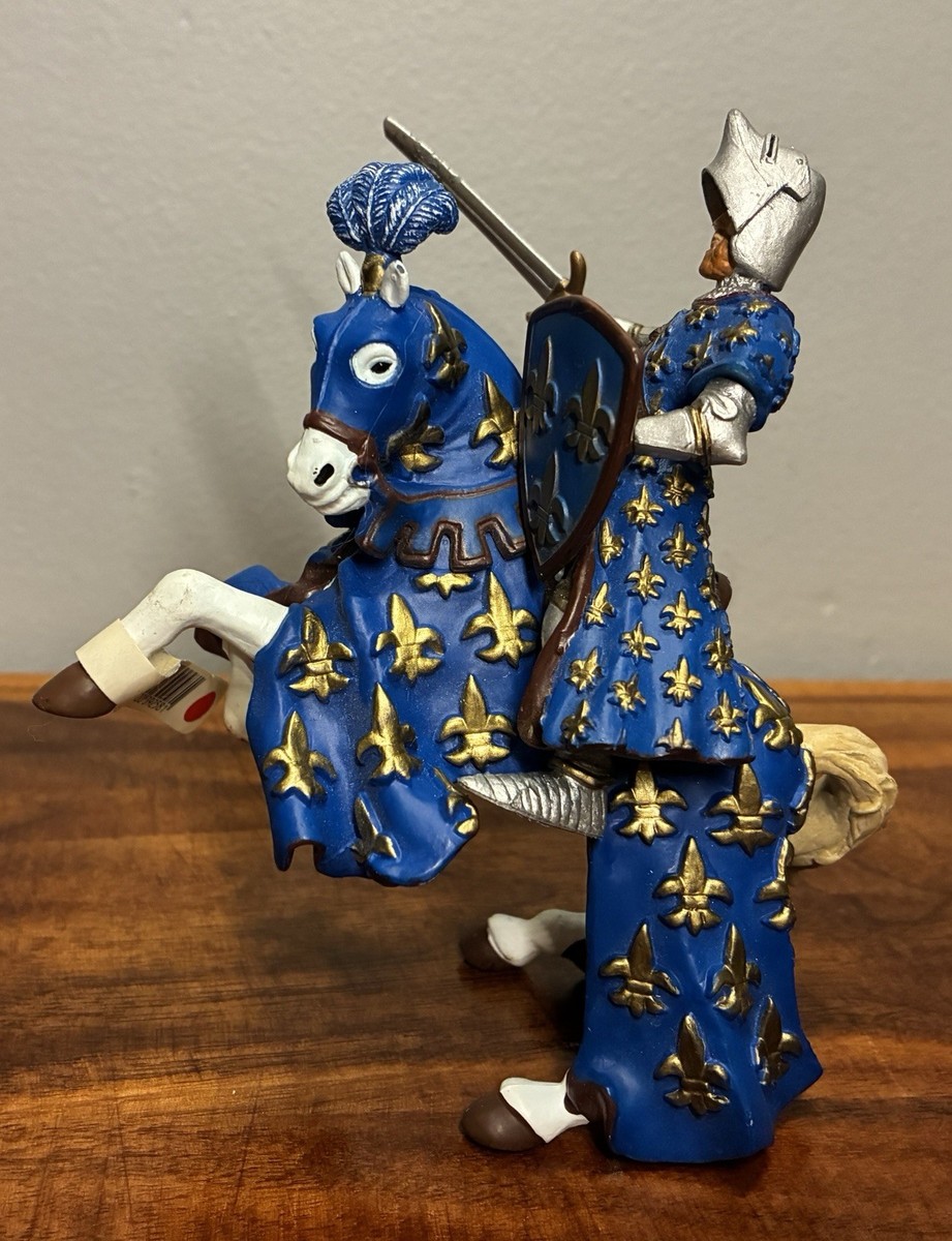 Papo Blue Prince Philip Knight on Horse Medieval Toy Figure 2005