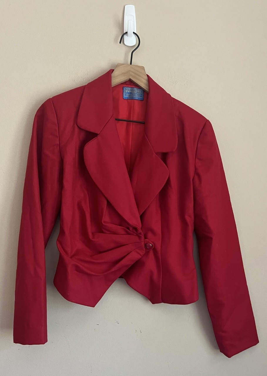 Pendleton Wool Jacket Vintage Red Coat Womens Med… - image 1