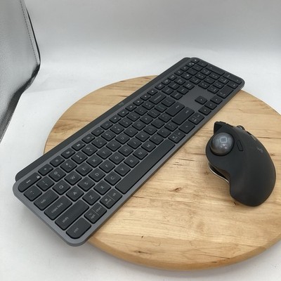 Logitech MX Keys Keyboard & MX Ergo Wireless Trackball Mouse Graphite Black