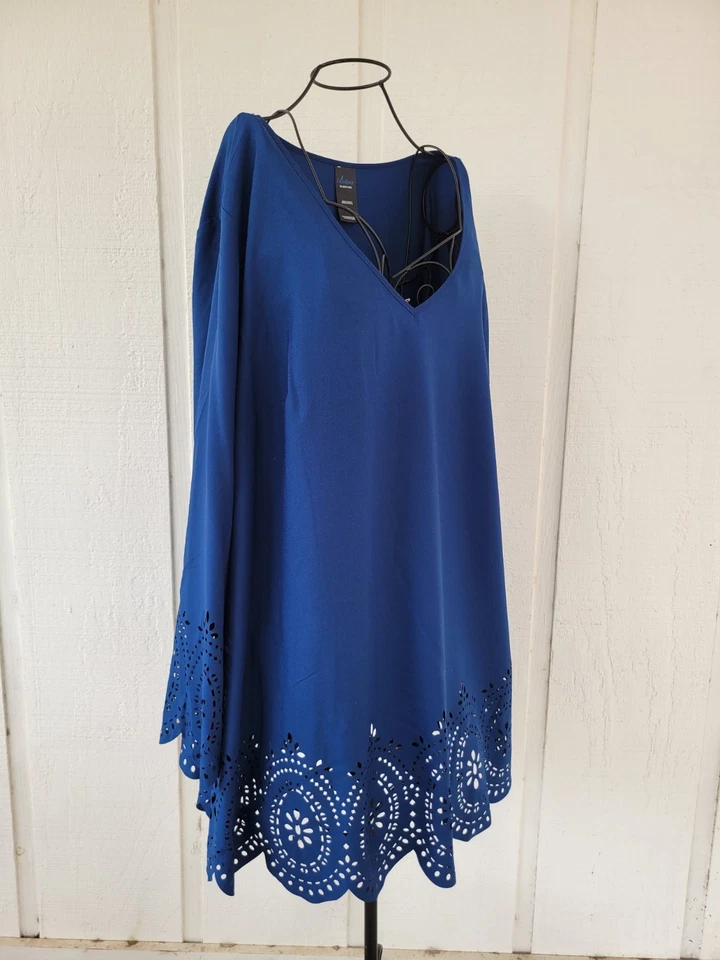 Catalina 3X Traje de Baño Cubrir Túnica Top Plus Cuello en V Corte Láser Ribete de Vieira Foto 4 de 4