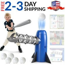 Auto Kids Baseball Pitching Machine, Automatic Baseball Launchers for Kids 6-...
