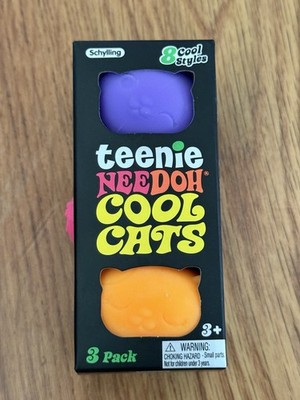 Schylling Teenie NeeDoh Cool Cats Squeeze Ball 3 Pack PPO Nee doh