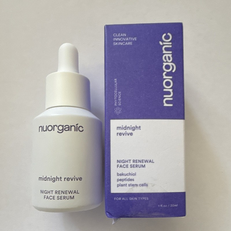 Nuorganic Midnight Revive Night Renewal Face Serum Bakuchiol 1 fl oz/30 ml