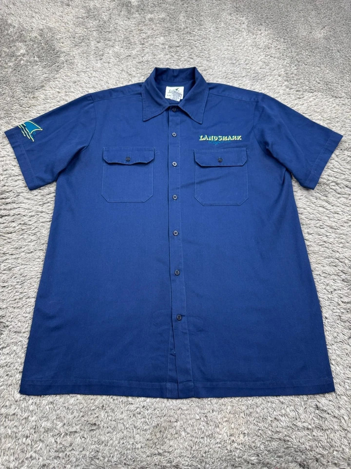 Camisa Landshark Lager Hombre Grande Jimmy Buffet Margaritaville Bordada Hawaiana Foto 2 de 4