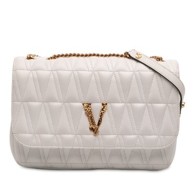 Versace Nappa Leather Virtus V Crossbody | Pre-Loved | Weiß | Echtheitsgeprüft