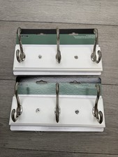 2x Liberty 129854 10-1/2" 3 Scroll Hook Coat/Hat Rail White & Satin Nickel *READ