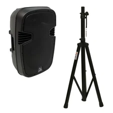 Harmony Audio HA-L15BA Pro DJ Bluetooth 15" 1200W Powered PA Speaker & Stand New