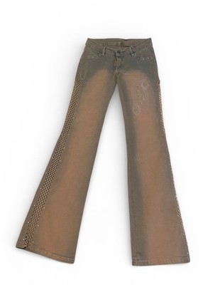 Mamao Verde Embellished Flared Low Rise Womens Jeans Size US 30/31