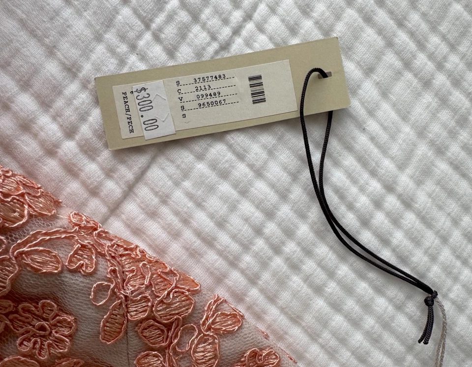 AIDAN MATTOX ALINA DRESS PEACH CORAL BHLDN ANTHROPOLOGIE WEDDING SZ 6 MSRP $430 - Image 4 of 4