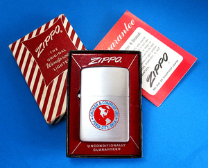 VTG 1956 ZIPPO CIGARETTE LIGHTER + BOX + PAPER GRUNER & CO. PONCA CITY OKLAHOMA