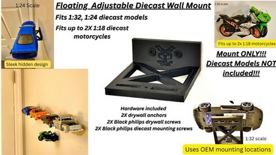 Adjustable Floating Diecast Wall Mount For All Major Brands 1:24 1:32 1:18 shelf