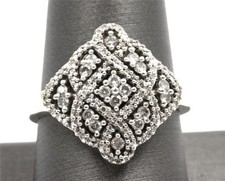 INCREDIBLE AUTHENTIC 10K SOLID WHITE GOLD GENUINE NATURAL DIAMOND CLUSTER RING