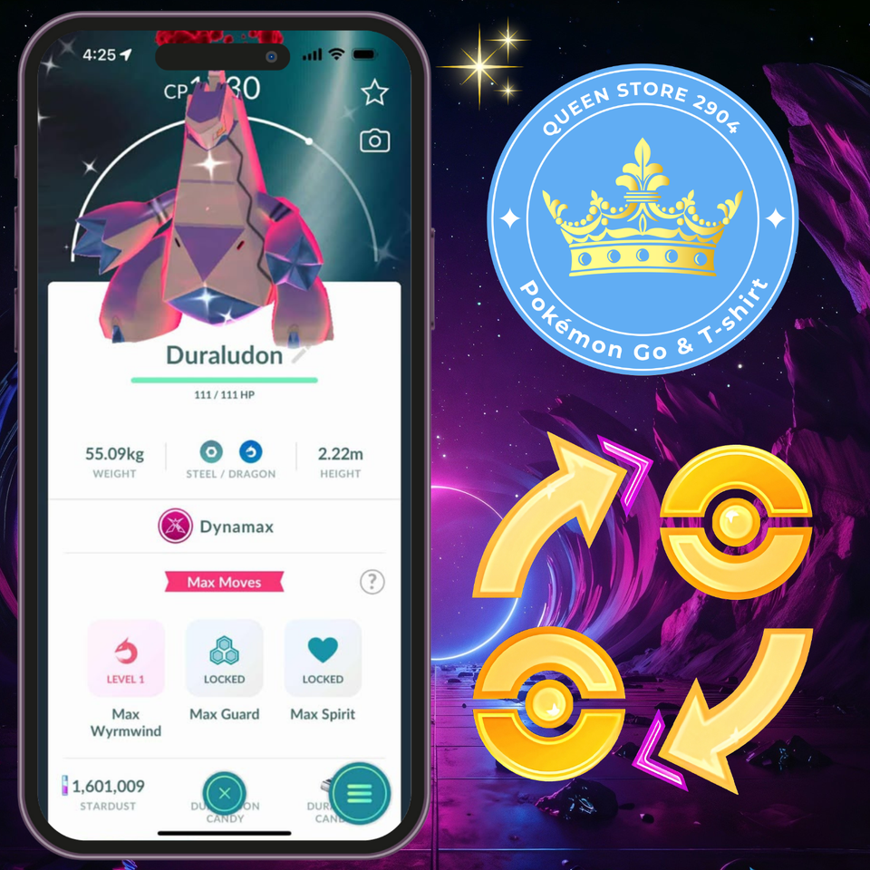 Code Pokémon GO : Duralugon Dynamax / Duraludon Dynamax - Abonnement 30 Jours, Neuf, Code Région Libre