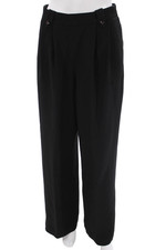 Sezane Women Black Dress Pants Button Acetate Viscose Size 6