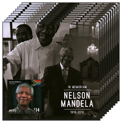 Wholesale Lot 10X NEVIS 2013 Stamps Sheet Nelson Mandela In Memoriam MNH #W30006