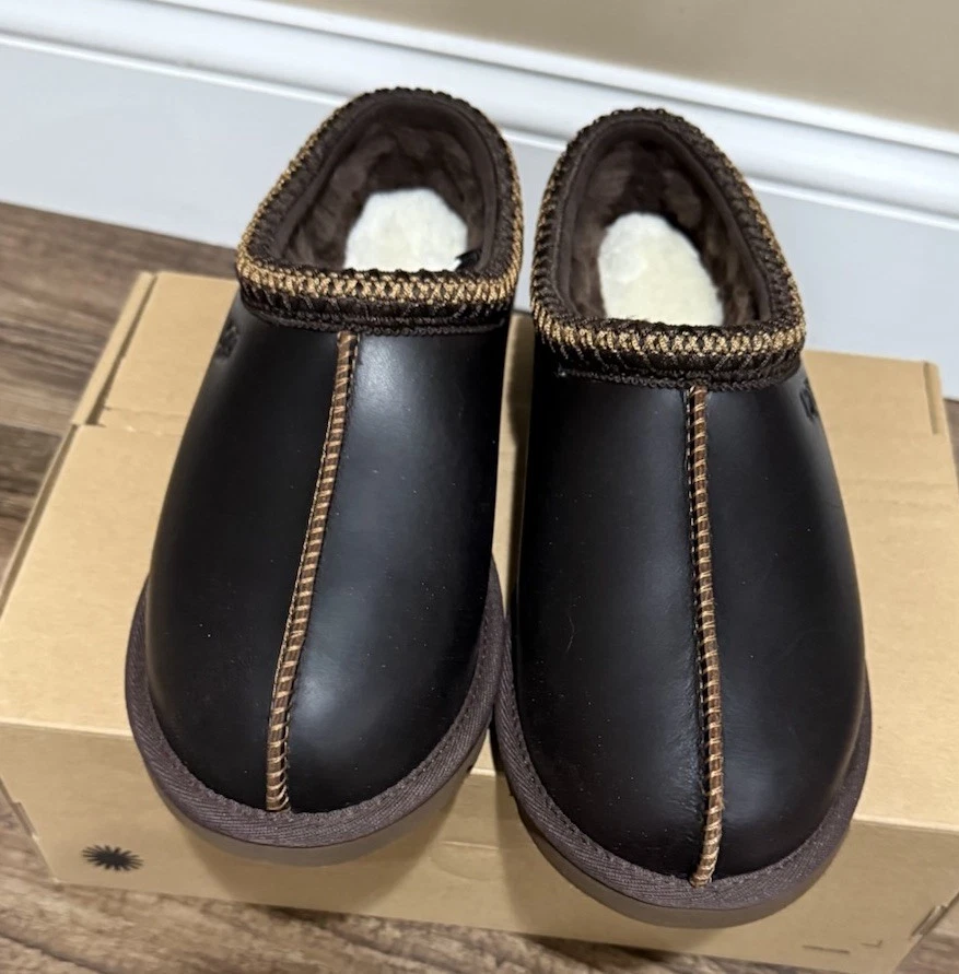 NIB Ugg Men’s Size 8 (Women 9/9.5)Tasman LTHR Regen Leather Slipper IWD Ironwood - Image 2 of 4