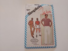 Vintage Simplicity Pattern 6012 John Weitz Mens' Pants, Shorts and Top Size 44