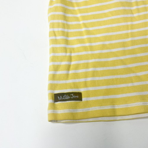 Matilda Jane Size 4 Girls Yellow White Stripes Eyelet Top Tee Sleeveless - Picture 7 of 8