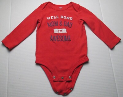 Infant Baby Boys 18 Months Carter's Well Done Mom & Dad I'm Awesome Shirt