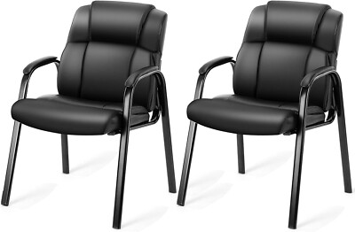 1/2 Pack PU Leather Office Reception Guest Chair for Waiting Room, Heavy Duty