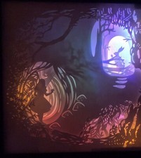 Handmade 3D ALICE IN WODERLAND 9x9 LIGHT BOX